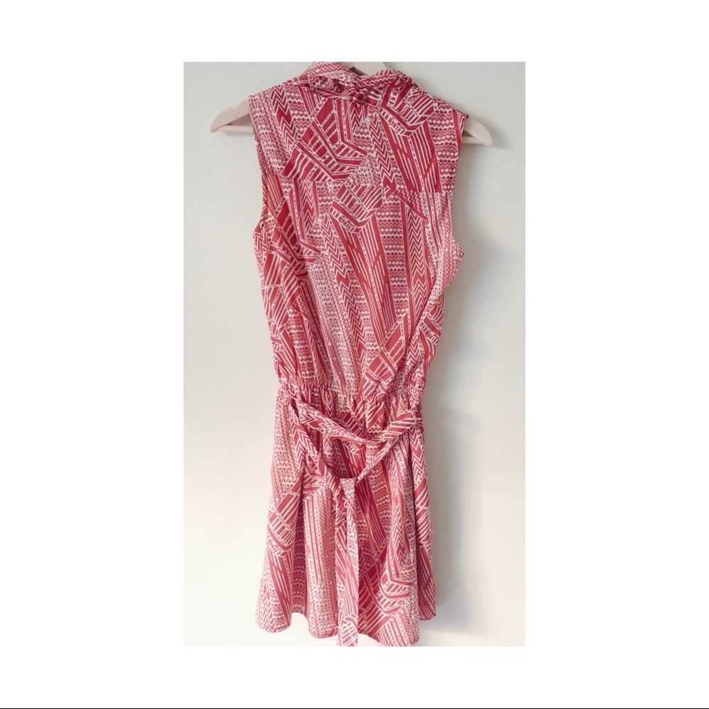 Rust Abstract Print Dress - Picture 4 of 6